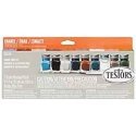 Camouflage Flat Enamel Paint Set -- 8 Colors, Thinner, 1 Brush, Mixing Tray, All Scales, Testor Corp 281230