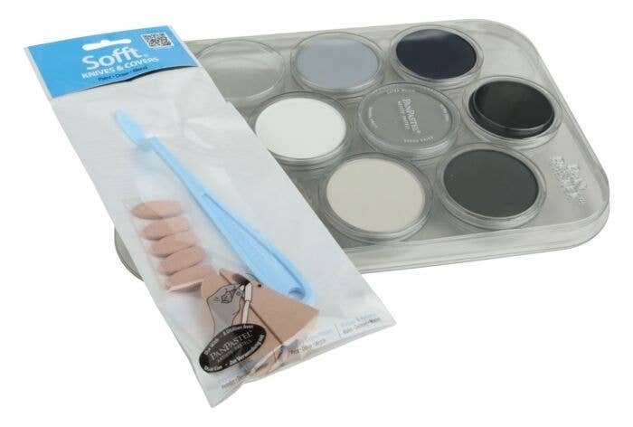 7-Color Modeler′s Weathering Kit -- Grays, Grime & Soot, All Scales, Pan Pastel 30702