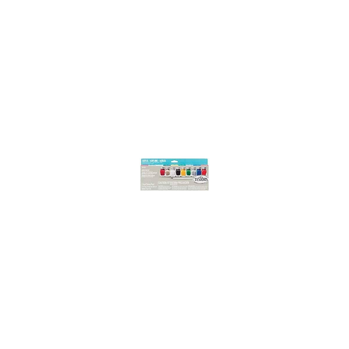 Acrylic Value Paint Set - Each: 1/4oz 7.4mL -- 9 Colors, All Scales, Testor Corp 281235