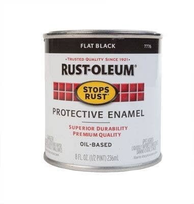 Stops Rust(R) - Spray Paint & Rust Prevention - 8oz 237mL - Can -- Flat Black, All Scales, Testor Corp 7776730