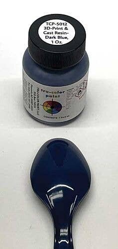 3D Print and Cast Resin Acrylic Paints - 1oz 29.6ml -- Dark Blue, All Scales, Tru-Color Paint 5012