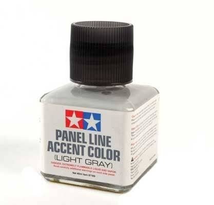 Panel Line Accent Color Wash 1.35oz 40ml -- Light Gray, All Scales, Tamiya Paints 87189