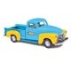 1950 Chevrolet Pickup Truck - Assembled -- Cheesy Jane′s (blue, yellow), HO, Busch Gmbh & Co Kg 48244