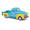1950 Chevrolet Pickup Truck - Assembled -- Cheesy Jane′s (blue, yellow), HO, Busch Gmbh & Co Kg 48244