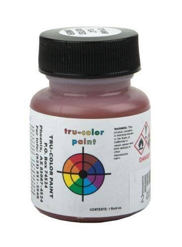 Flat Brushable Color Acrylic Paints - 1oz 29.6mL -- Rusted Umber, All Scales, Tru-Color Paint 868