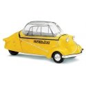 1955 Messerschmitt KR200 3-Wheeled Kabinenroller - Assembled -- Werra Post (yellow, German Lettering), HO, Busch Gmbh & Co Kg 48