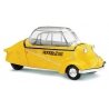 1955 Messerschmitt KR200 3-Wheeled Kabinenroller - Assembled -- Werra Post (yellow, German Lettering), HO, Busch Gmbh & Co Kg 48