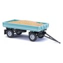 1985 IFA HW 60 Low-Side Farm Trailer with Sand Load - Assembled -- Light Blue, HO, Busch Gmbh & Co Kg 53016
