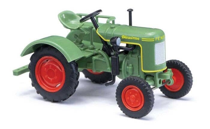 1949-1957 Fendt F 15 Dieselross Farm Tractor - Assembled -- Green, Red, HO, Busch Gmbh & Co Kg 54150