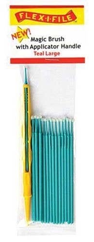 Magic Brush -- Large & 1 Applicator Handle/Holder (teal) pkg(18), All Scales, Profile Accessories Inc. M930004