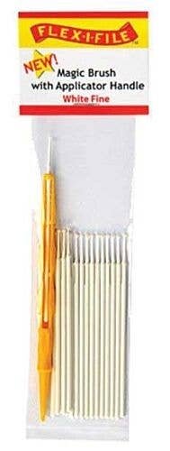 Magic Brush -- Fine & 1 Applicator Handle/Holder (white) pkg(18), All Scales, Profile Accessories Inc. M930001