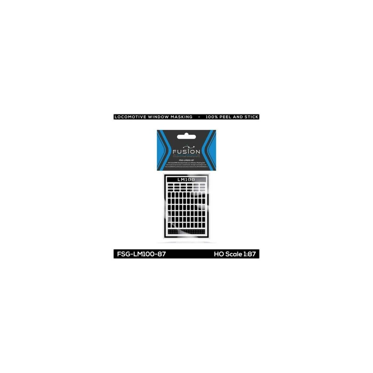 EMD Standard Cab Locomotive Window Masking Set, HO, FUSION SCALE GRAPHICS 120100
