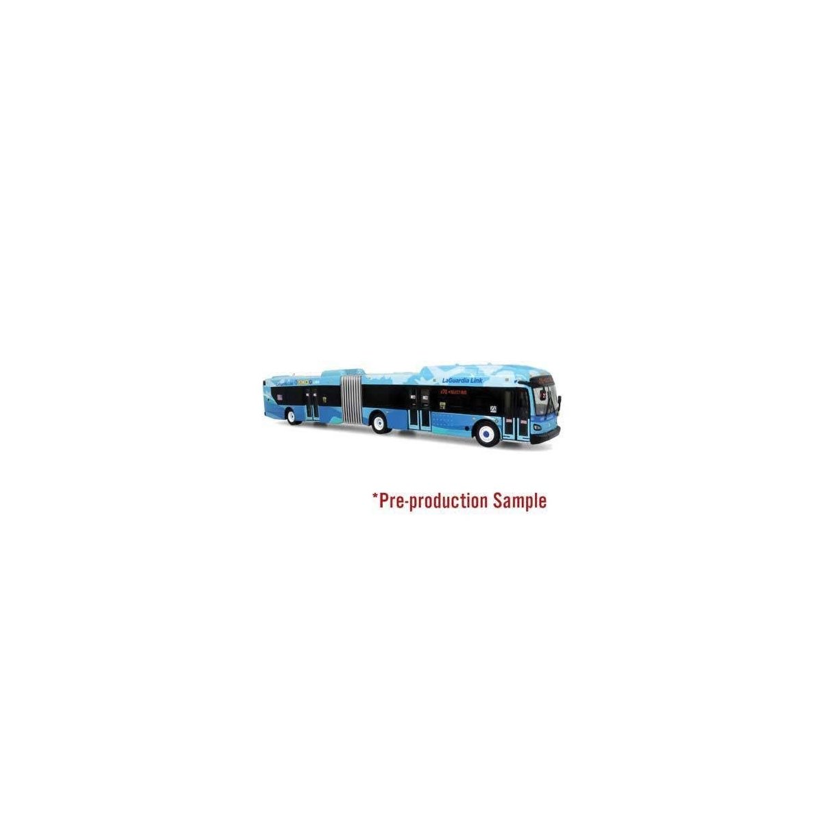 New Flyer Xcelsior XN60 Articulated Bus - Assembled -- LaGuardia Link (blue, black, green), HO, Iconic Replicas 870528