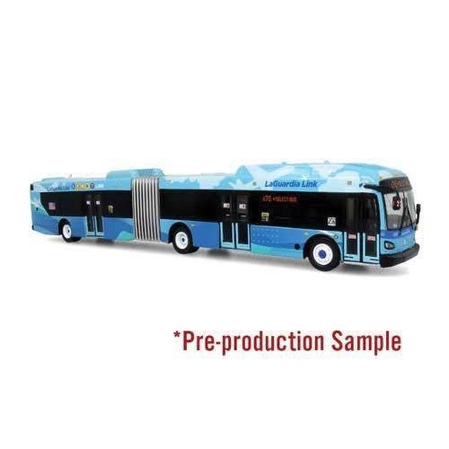 New Flyer Xcelsior XN60 Articulated Bus - Assembled -- LaGuardia Link (blue, black, green), HO, Iconic Replicas 870528