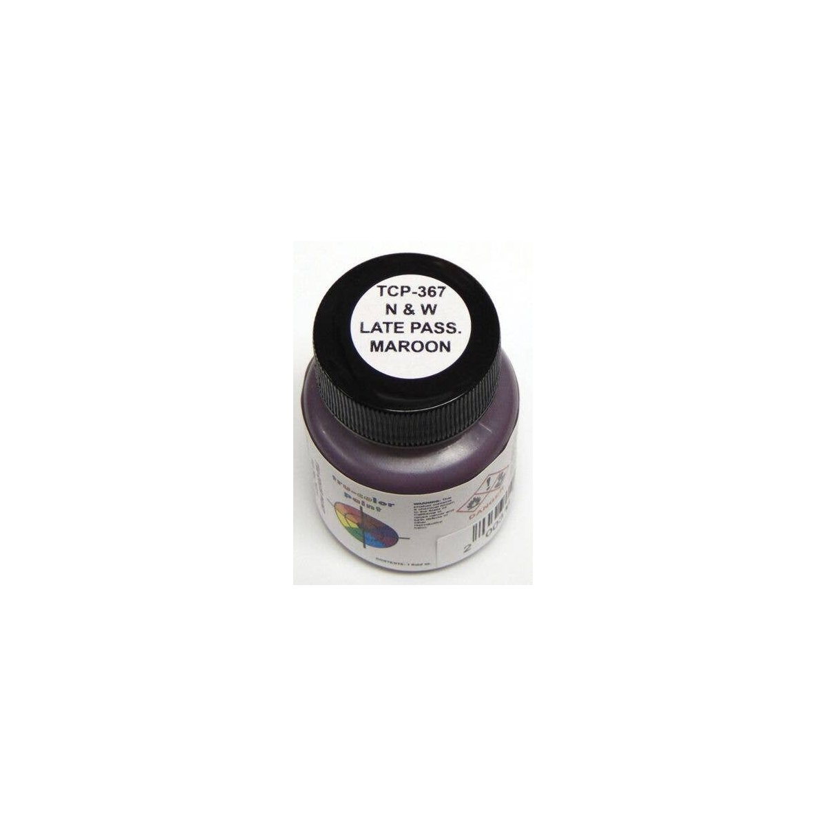 Railroad Color Acrylic Paints - 1oz 29.6mL -- Norfolk & Western Late Passenger Car Maroon, All Scales, Tru-Color Paint 367