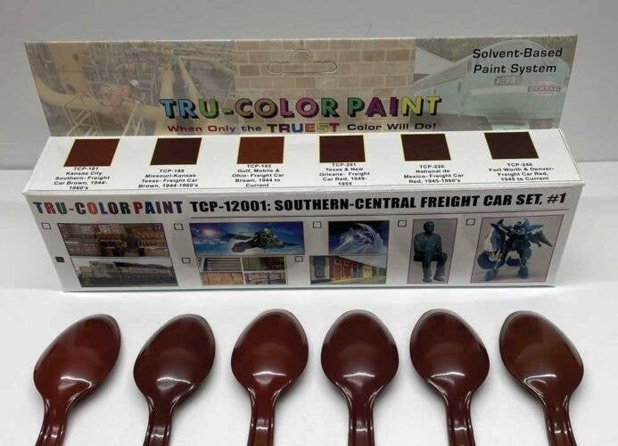 South-Central Freight Car Paint Set - 6 - 1oz 29.6ml Bottles -- Includes 181, 188, 192, , All Scales, Tru-Color Paint 12001