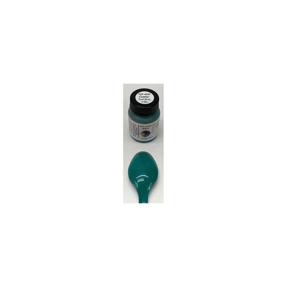 Railroad Color Acrylic Paints - 1oz 29.6mL -- Coaster Teal Blue, All Scales, Tru-Color Paint 4201