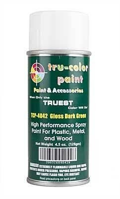 Aerosol Spray Paint 4.5oz 135ml Can -- Gloss Dark Green, All Scales, Tru-Color Paint 4042