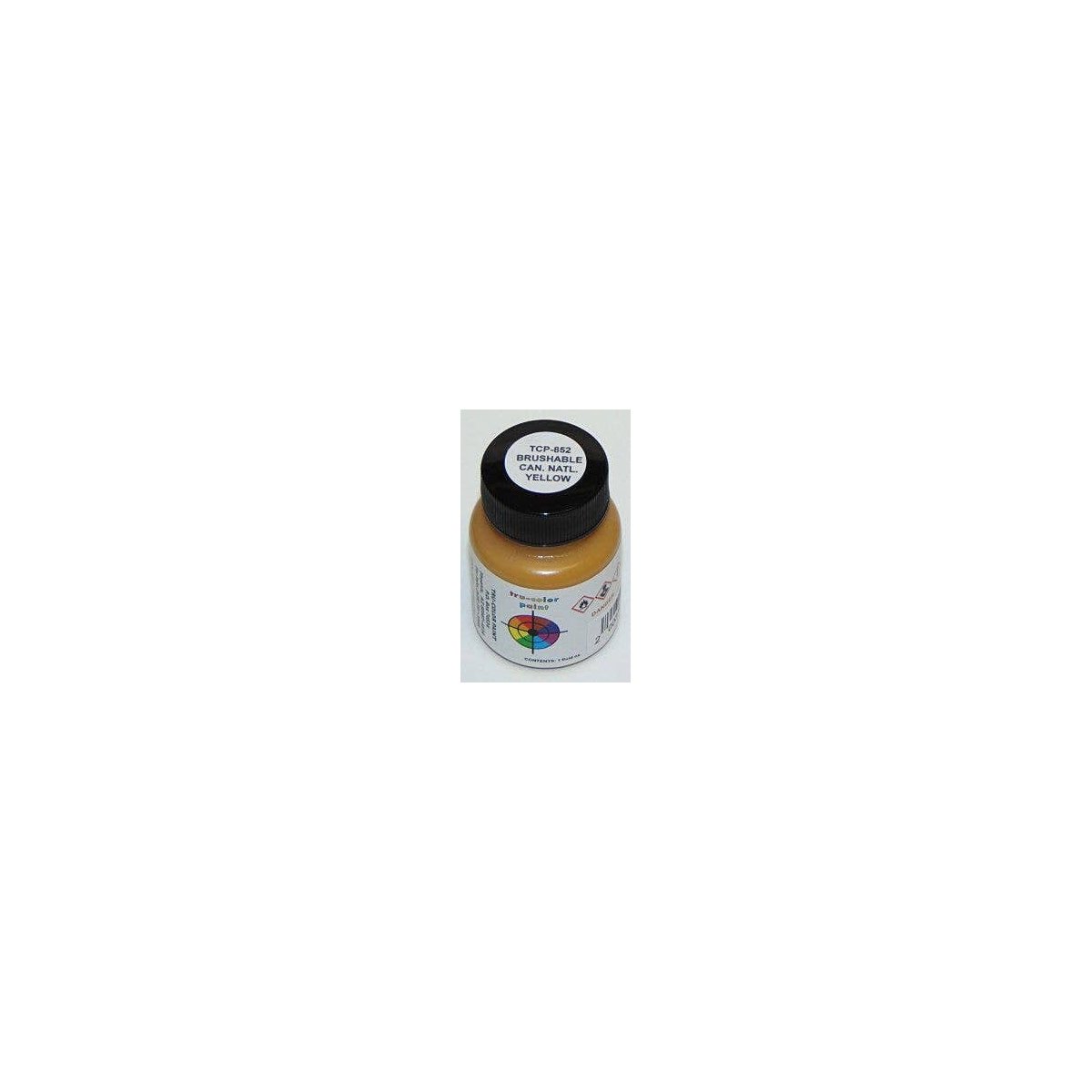 Flat Brushable Color Acrylic Paints - 1oz 29.6mL -- Canadian National Yellow, All Scales, Tru-Color Paint 852