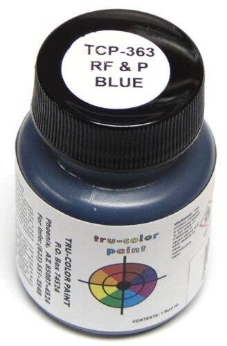Railroad Color Acrylic Paints - 1oz 29.6mL -- Richmond, Fredericksburg & Potomac Blue, All Scales, Tru-Color Paint 363