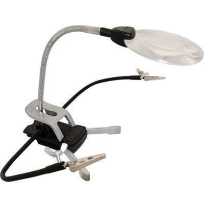 Helping Hands Magnifier -- With LED Light & 2 Hands, All Scales, Excel Hobby Blades Corp. 55669
