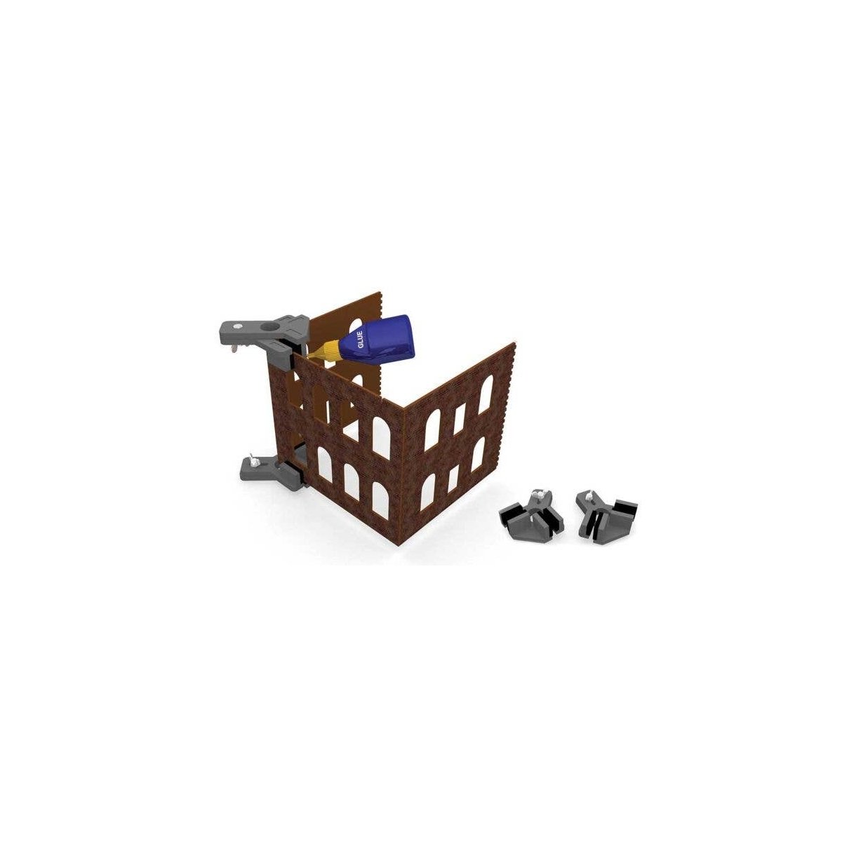 Right Angle Hold & Glue Set -- 2 Right Angle Holders/Clamps, HO, Bachmann Industries 39010