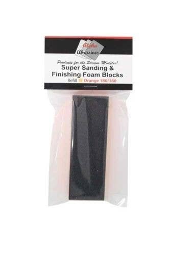 Sanding Foam Block -- Orange - 180 Grit, All Scales, Profile Accessories Inc. 1003