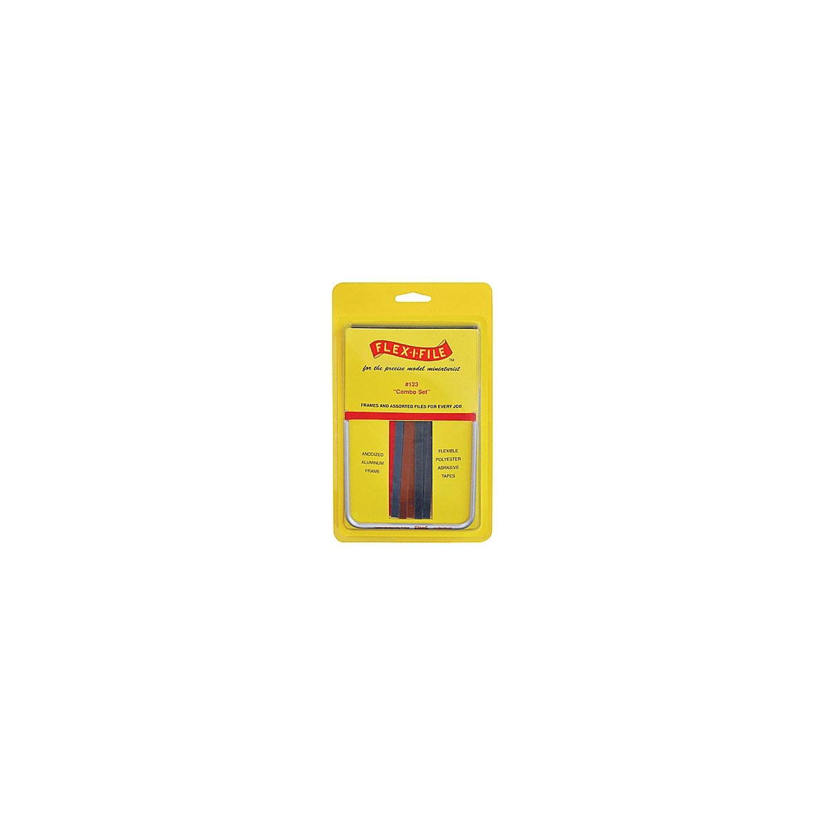 Flex-I-File Combo Set -- Frame w/8 Each Fine, Medium & Coarse Tapes, 1 Bonus Tape, All Scales, Profile Accessories Inc. 123