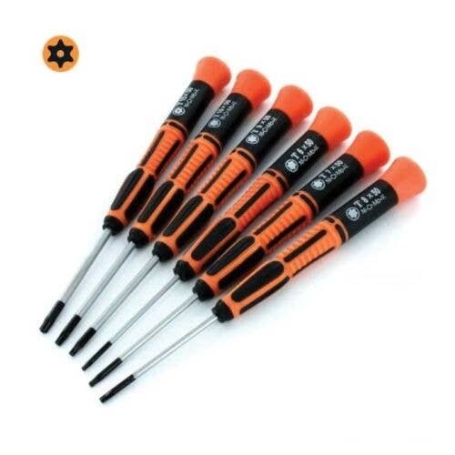 Torx Driver Set -- 6 Pieces, 1 Each T6, T7, T8, T9, T10, T15 x 50mm, All Scales, Evergreen Scale Models 72300