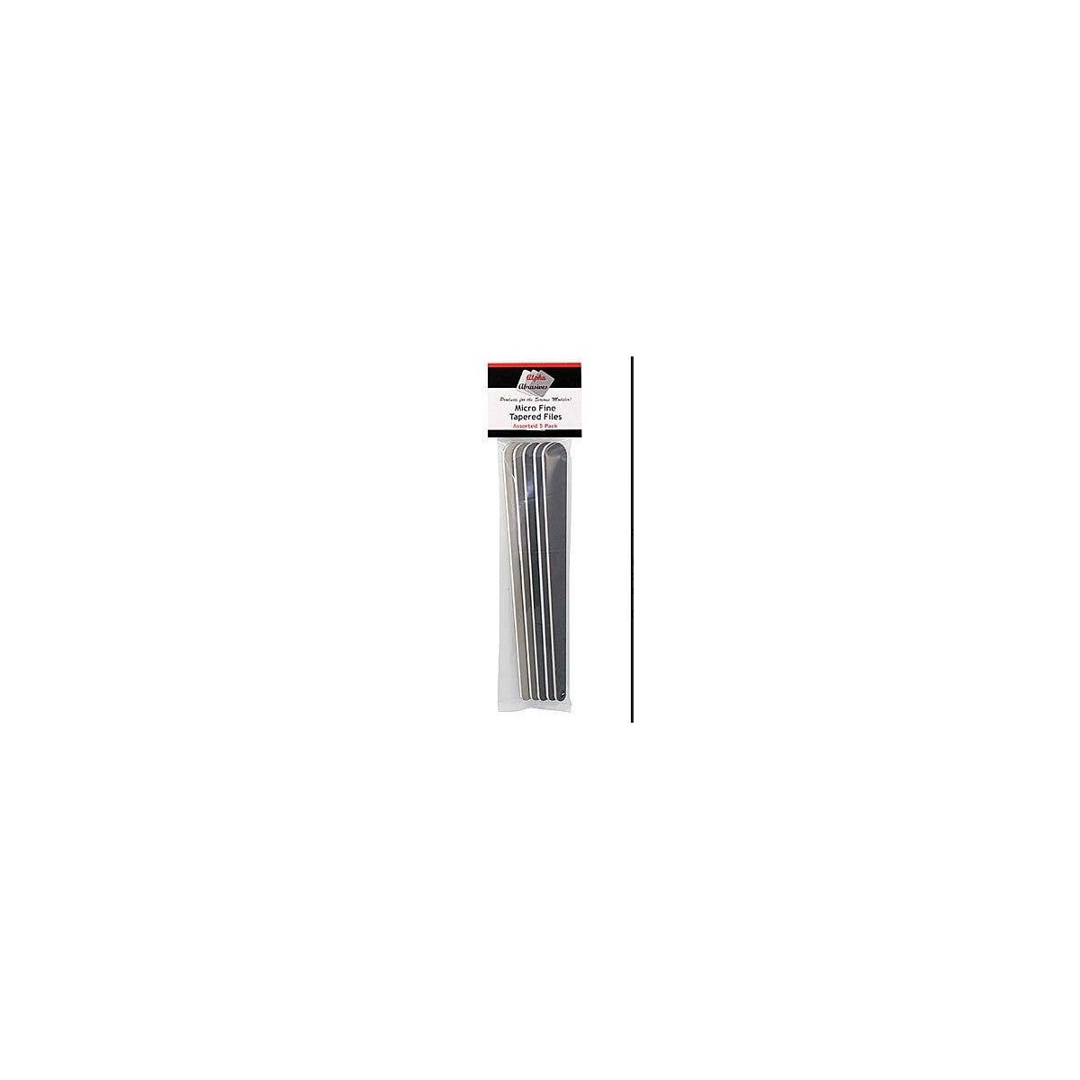 Micro Fine Tapered Files -- One Each: 1000, 2000, 4000, 6000, 12000 Grit, All Scales, Profile Accessories Inc. 1151