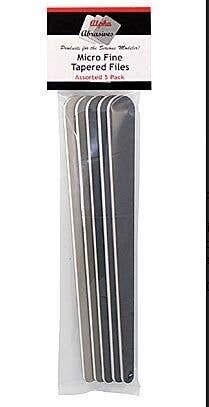 Micro Fine Tapered Files -- One Each: 1000, 2000, 4000, 6000, 12000 Grit, All Scales, Profile Accessories Inc. 1151