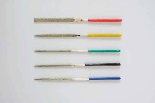Mini Diamond Files - Jeweltool -- 5 Different Profiles, 100mm Long, All Scales, Evergreen Scale Models 75000
