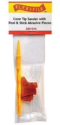 Cone-Tip Sander -- 280 Grit Abrasive Pieces (10) & Handle, All Scales, Profile Accessories Inc. CS280