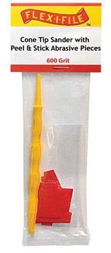Cone-Tip Sander -- 600 Grit Abrasive Pieces (10) & Handle, All Scales, Profile Accessories Inc. CS600