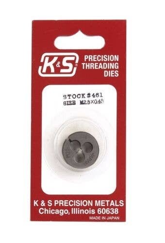 Metric Threading Die -- 2.5mm, All Scales, K & S Engineering 461