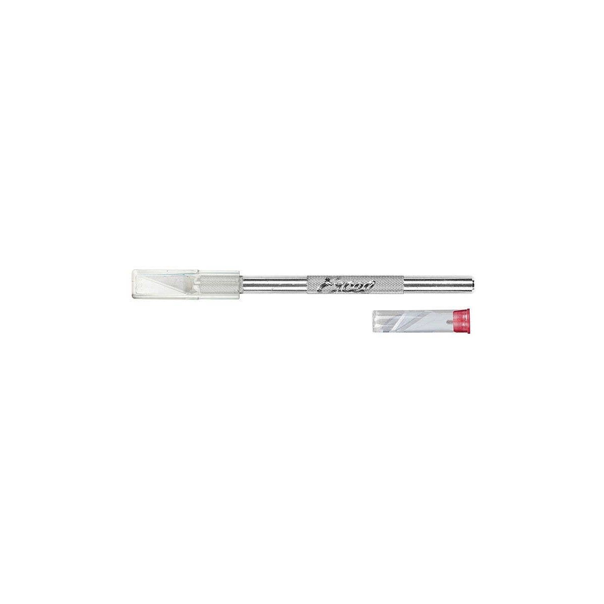 K1 Round Aluminum Handle Knife -- Carded with Safety Cap & 5 Assorted Blades, All Scales, Excel Hobby Blades Corp. 19001