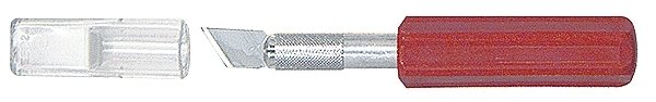 K5 Heavy Duty Plastic Red Handle Knife -- Carded w/Safety Cap, All Scales, Excel Hobby Blades Corp. 16005