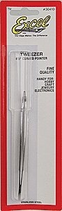 Stainless Steel Tweezers -- 4-1/2′ Curved Point, Carded, All Scales, Excel Hobby Blades Corp. 30410