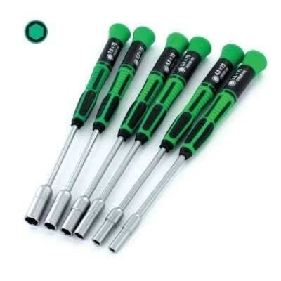 Metric Nut Driver Set -- 6 Pieces, 1 Each 3.2, 4, 5, 5.5, 6, 7 x 75mm, All Scales, Evergreen Scale Models 72400