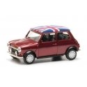 Mini Mayfair - Assembled -- Maroon, UK Flag on Roof, HO, Herpa Models 431149