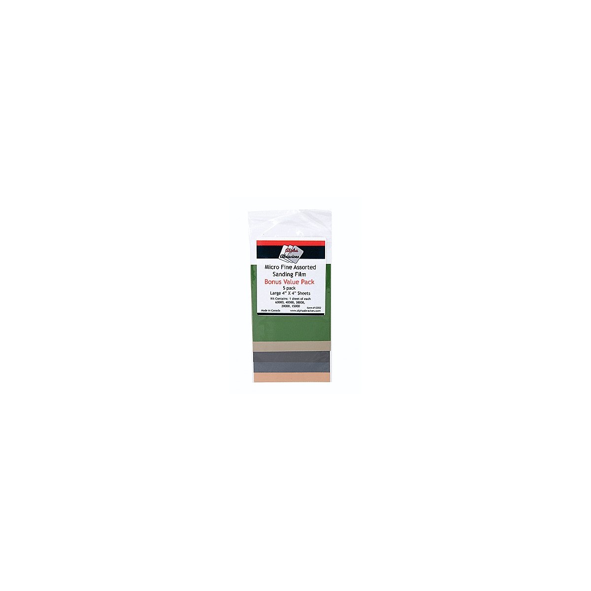 Micro Fine Assorted Sanding Film - Sheets - 4 x 4′ 10.2 x 10.2cm -- 1 Each: 1500, All Scales, Profile Accessories Inc. 202
