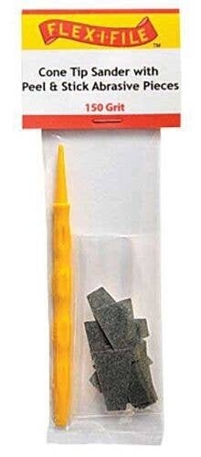 Cone-Tip Sander -- 150 Grit Abrasive Pieces (10) & Handle, All Scales, Profile Accessories Inc. CS150