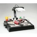 Work Station w/Magnifying Lens -- Base: 16-15/16 x 14-3/16 x 2-3/4` Lens: 5-7/8 x 3-15/16`, All Scales, Tamiya Paints 74064
