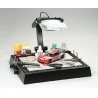 Work Station w/Magnifying Lens -- Base: 16-15/16 x 14-3/16 x 2-3/4` Lens: 5-7/8 x 3-15/16`, All Scales, Tamiya Paints 74064