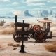 Steam Engine (Tractor) with Trailer - Kit -- Motorized Mechanical 3D Puzzle, All Scales, Robotime LKA01