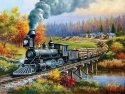 Jigsaw Puzzle -- Logging Camp Run (300 Pieces) - 18 x 24′ 45.7 x 61cm, All Scales, Train Enthusiast Vendors 40645