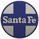 Embossed Die-Cut Metal Sign -- Santa Fe `Circle & Cross`, All Scales, Microscale Industries Inc 10038