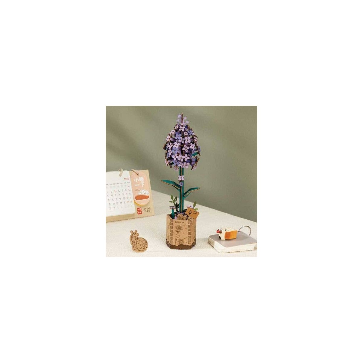 Lilac - Laser-Cut Wood Kit -- 3D Wooden Puzzle, All Scales, Robotime TW021
