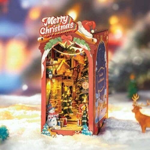 Rolife Christmas Street DIY Book Nook TGC06 -- 3-D Laser-Cut Wood Puzzle, All Scales, Robotime TGC06