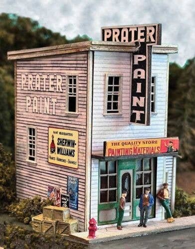Prater Paint -- Laser-Cut Wood Kit, HO, Bar Mills LLC 5062